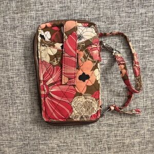 Floral Clutch in Red and Brown